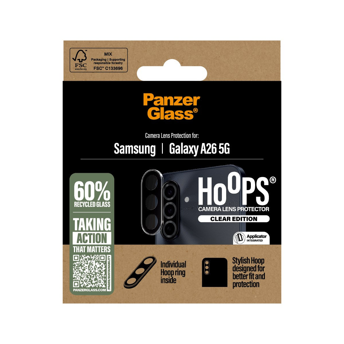 PanzerGlass® Hoops® Kameralinsebeskytter Transparent Samsung Galaxy A26 5G
